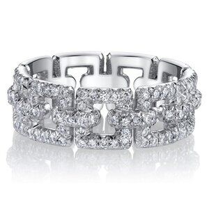 ❤Fashion Shiny Dainty Gems Zircon Trendy Eternity Ring for Women, MARR9085